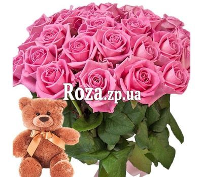 Bouquet of roses and Teddy Bear