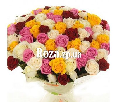 Букет з 101 різнобарвною троянди