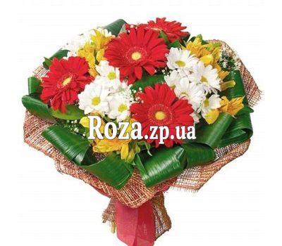 Букет квітів з гербер та альстромерій Букет квітів з гербер та альстромерій
