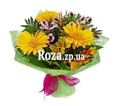 Букет з 3 гербер та 4 альстромерій Букет з 3 гербер та 4 альстромерій