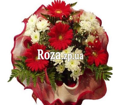 Букет квітів з гербер та хризантем