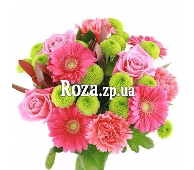 Букет квітів з хризантем і троянд Букет квітів з хризантем і троянд