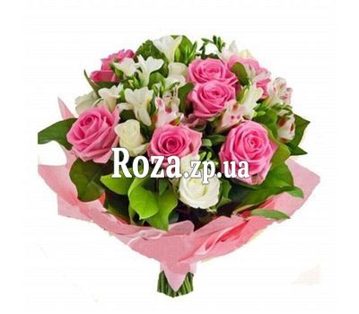 Букет квітів з троянд і альстромерій Букет квітів з троянд і альстромерій