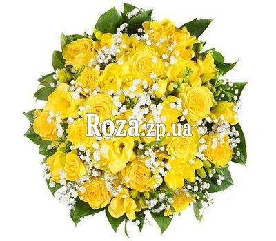 Букет квітів з 35 жовтих троянд
