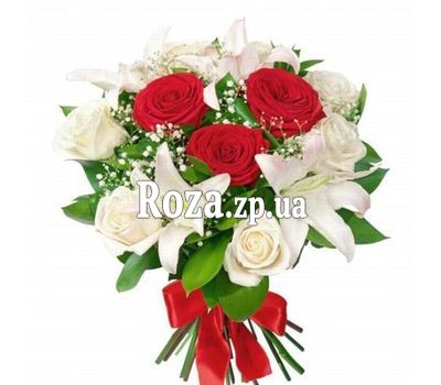 Bouquet of flowers from lilies and roses Bouquet of flowers from lilies and roses