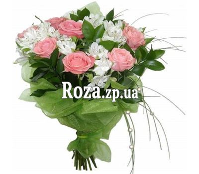 Букет квітів троянд і альстромерій Букет квітів троянд і альстромерій