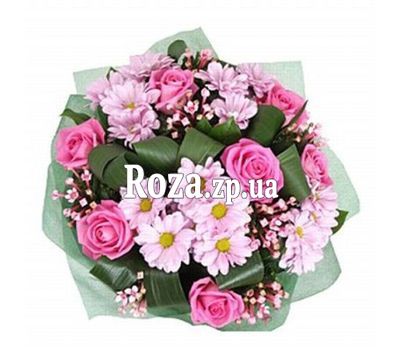 Букет квітів троянд і хризантем