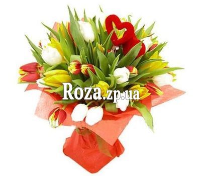 Bouquet of 31 tulips with heart Bouquet of 31 tulips with heart