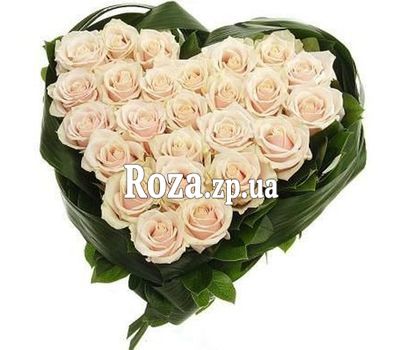 Heart-shaped composition of roses