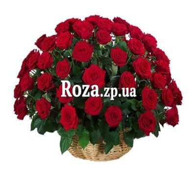 Корзина цветов из 51 красной розы Корзина цветов из 51 красной розы