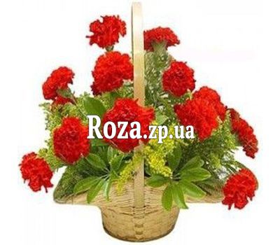 Корзина цветов из 19 гвоздик Корзина цветов из 19 гвоздик