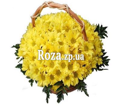 Корзина цветов из 19 хризантем Корзина цветов из 19 хризантем